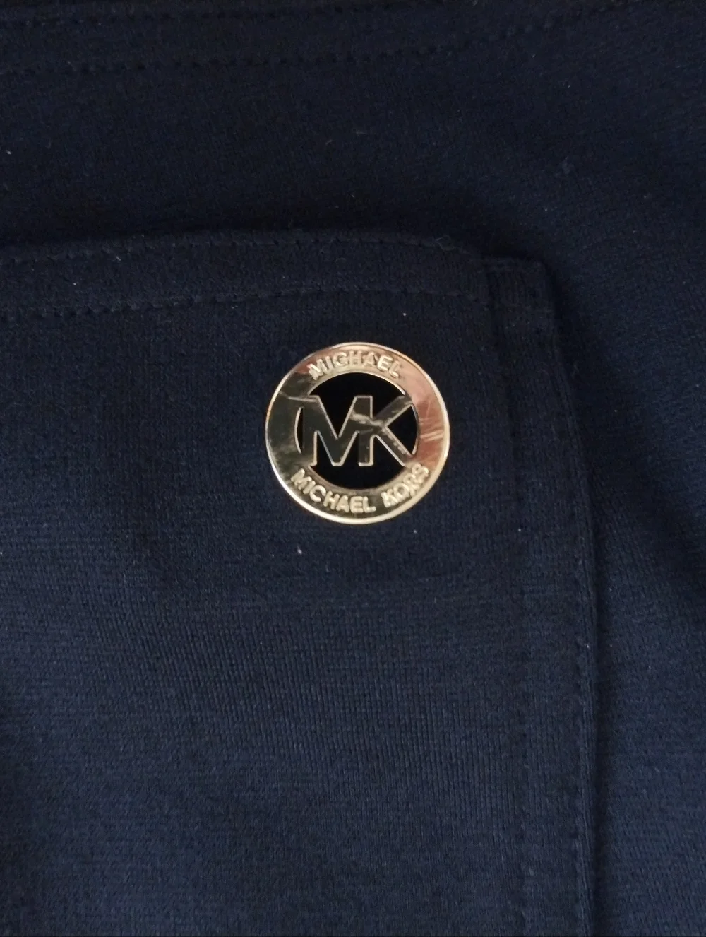 Michael Kors Black Stretch Knit Pants Gold Buttons 14W EUC